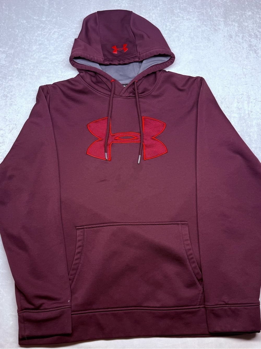 Under Armour Maroon Pullover Hoodie with Red Logo